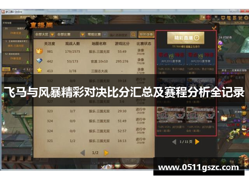 飞马与风暴精彩对决比分汇总及赛程分析全记录